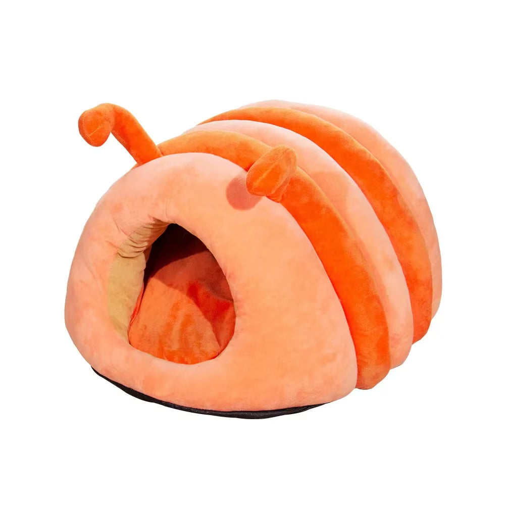 Cute Pet Bed Warm Soft Winter Cat Nest Pet Nest Semi-Enclosed Bed Cat Bed Winter Pet House Warm Cave Nest Cat House Comfortable