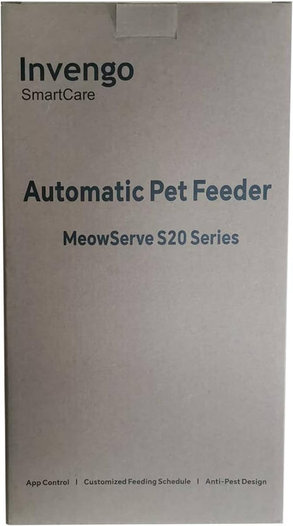 Automatic Cat Feeder - Cat Food Dispenser for 2 Cats Meowserve S20D, Auto Dog Feeder with Stainless Steel Bowls, 5L Pet Feeder with Patented Anti-Jam Port, App, Dual Lock Lid & 2.4G/5G Wifi