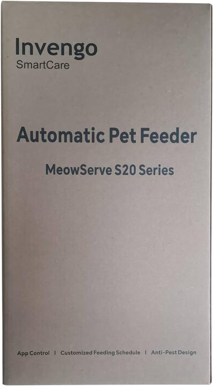 Automatic Cat Feeder - Cat Food Dispenser for 2 Cats Meowserve S20D, Auto Dog Feeder with Stainless Steel Bowls, 5L Pet Feeder with Patented Anti-Jam Port, App, Dual Lock Lid & 2.4G/5G Wifi