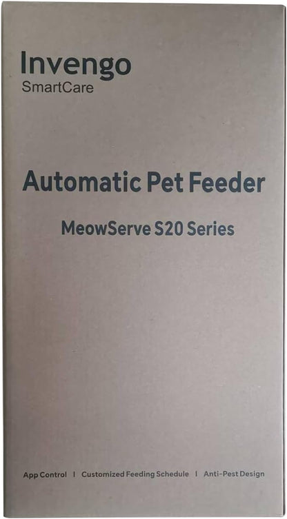 Automatic Cat Feeder - Cat Food Dispenser for 2 Cats Meowserve S20D, Auto Dog Feeder with Stainless Steel Bowls, 5L Pet Feeder with Patented Anti-Jam Port, App, Dual Lock Lid & 2.4G/5G Wifi