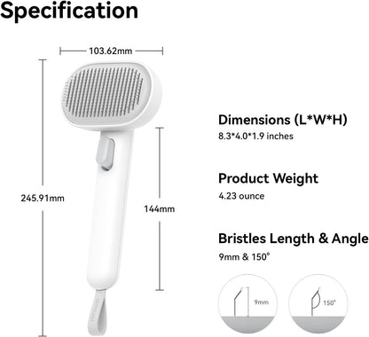 Cat Brush for Shedding, Cat Brushes for Indoor Cats, Cat Brush for Long or Short Haired Cats, Cat Hair Brush Cat Grooming Deshedding Brush for Dog Kitten Horse Massage Removes Loose Fur, White