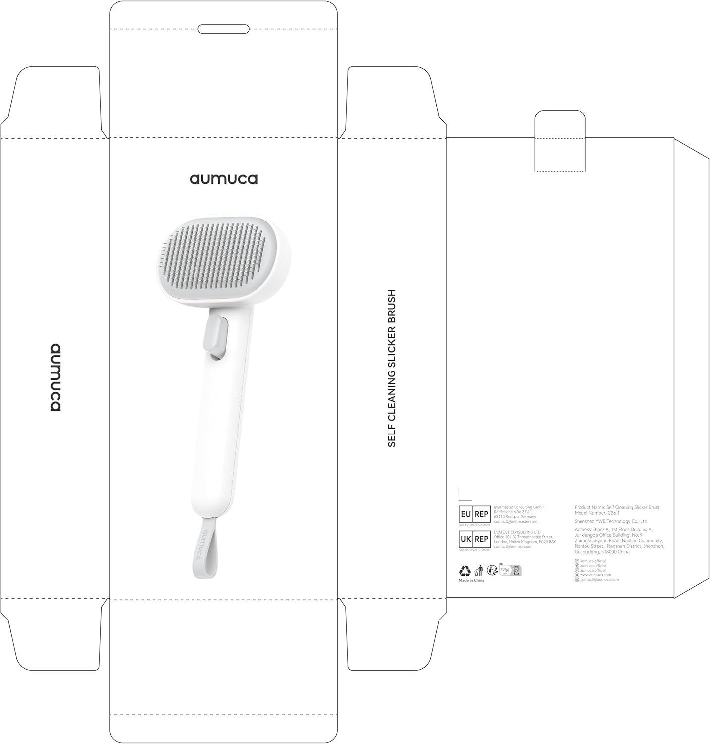 Cat Brush for Shedding, Cat Brushes for Indoor Cats, Cat Brush for Long or Short Haired Cats, Cat Hair Brush Cat Grooming Deshedding Brush for Dog Kitten Horse Massage Removes Loose Fur, White