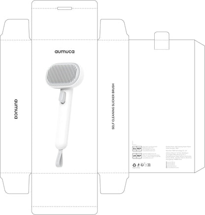 Cat Brush for Shedding, Cat Brushes for Indoor Cats, Cat Brush for Long or Short Haired Cats, Cat Hair Brush Cat Grooming Deshedding Brush for Dog Kitten Horse Massage Removes Loose Fur, White