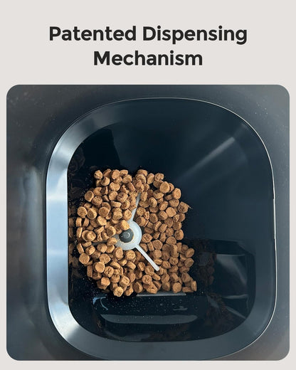 Automatic Cat Feeder - Cat Food Dispenser for 2 Cats Meowserve S20D, Auto Dog Feeder with Stainless Steel Bowls, 5L Pet Feeder with Patented Anti-Jam Port, App, Dual Lock Lid & 2.4G/5G Wifi