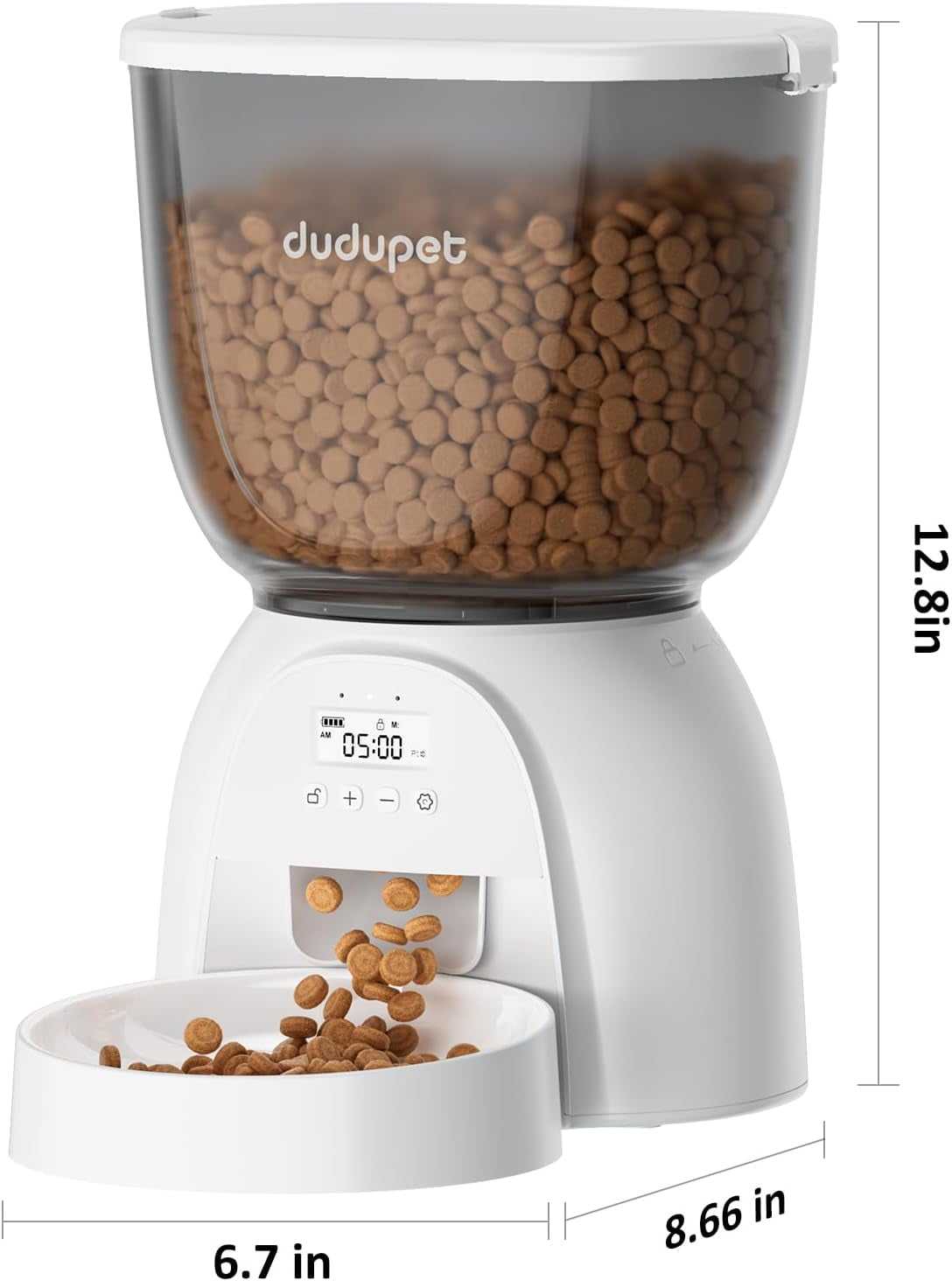 5L/21 Cup Automatic Cat Feeder, Timed Cat Dry Food Dispenser, Automatic Pet Feeders Dual Power Supply, 6 Meal Programmable 1-20 Portion Cats Feeder, Auto Dog Feeders,Pet Food Dispenser for Cats, Puppy